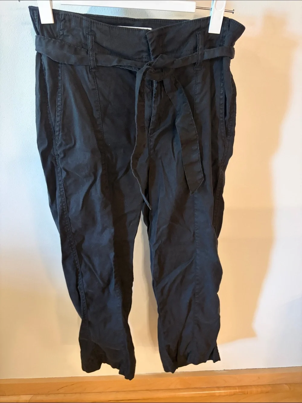 Level 99 Black Tie-Waist Chinos
